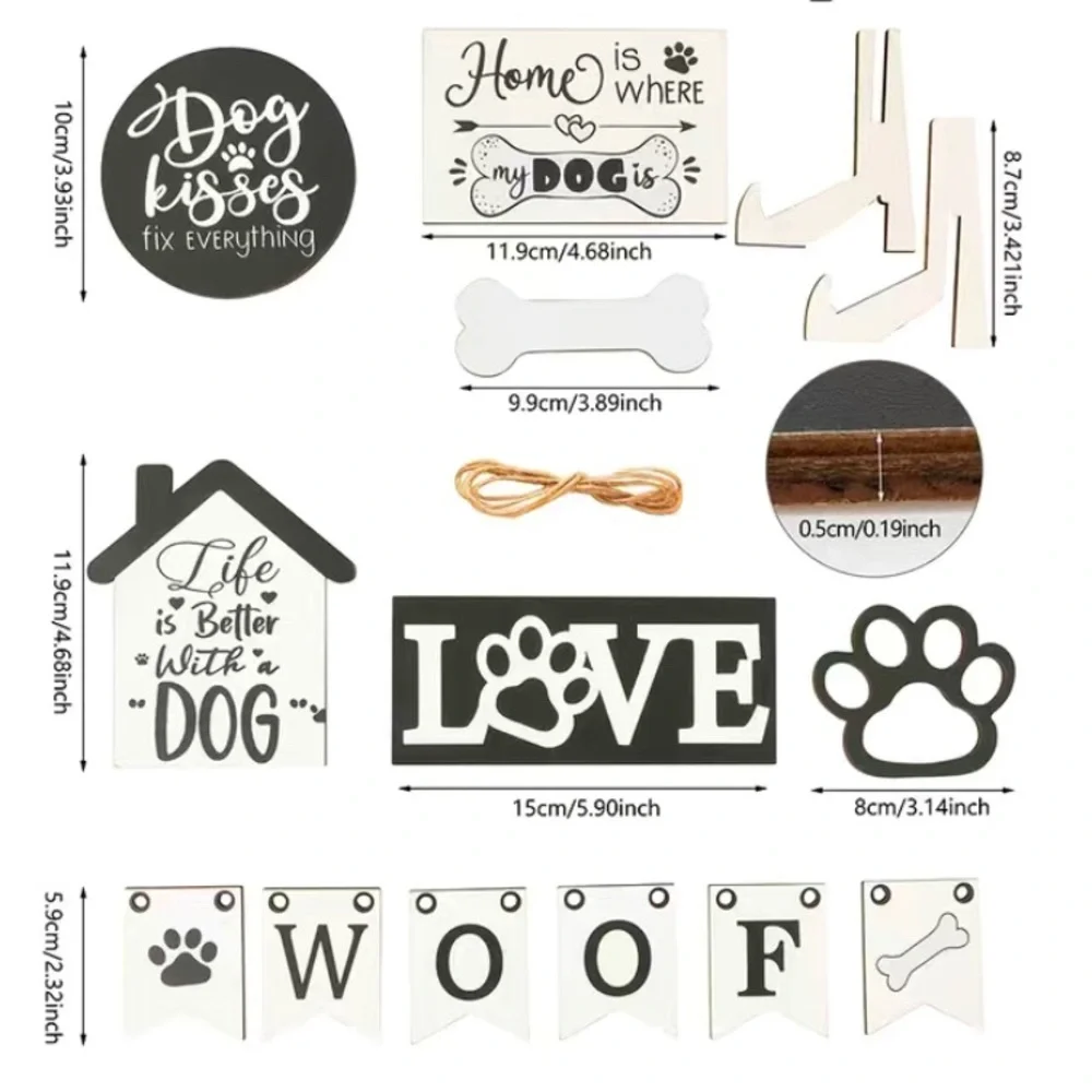 Rustic Farmhouse Dog Tiered Tray Decor Set - Picture 2 of 4